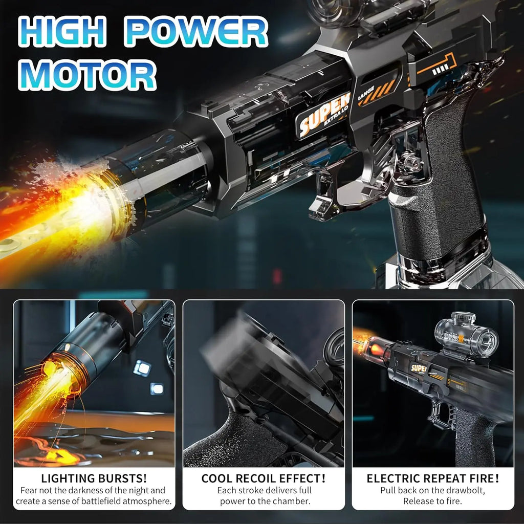 Electric Water Blaster - LED Muzzle Flash & 32ft Range 🌊🔫