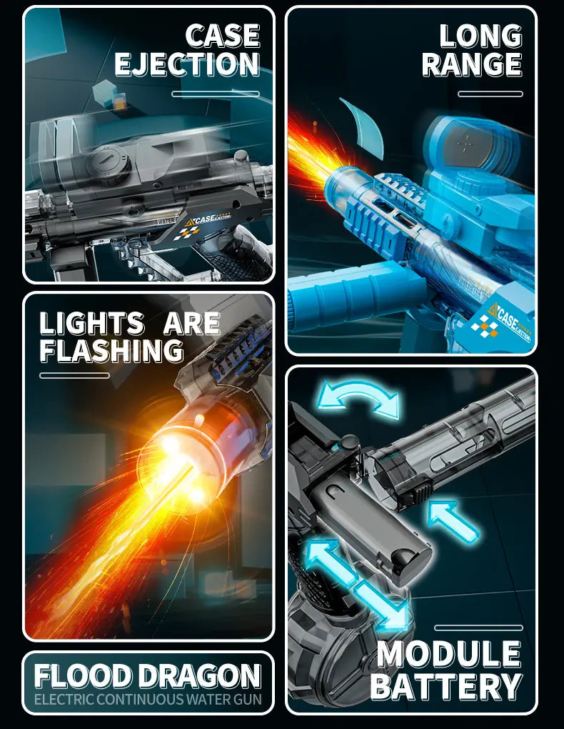Electric Water Blaster - LED Muzzle Flash & 32ft Range 🌊🔫